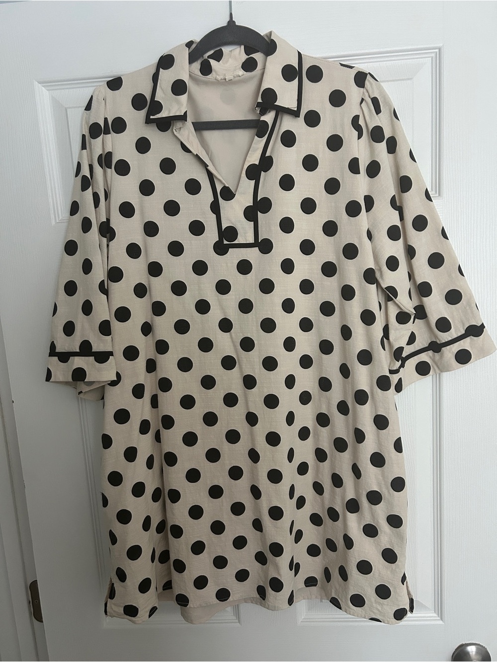 JODIFL Cream Tunic with Black Polka Accent
